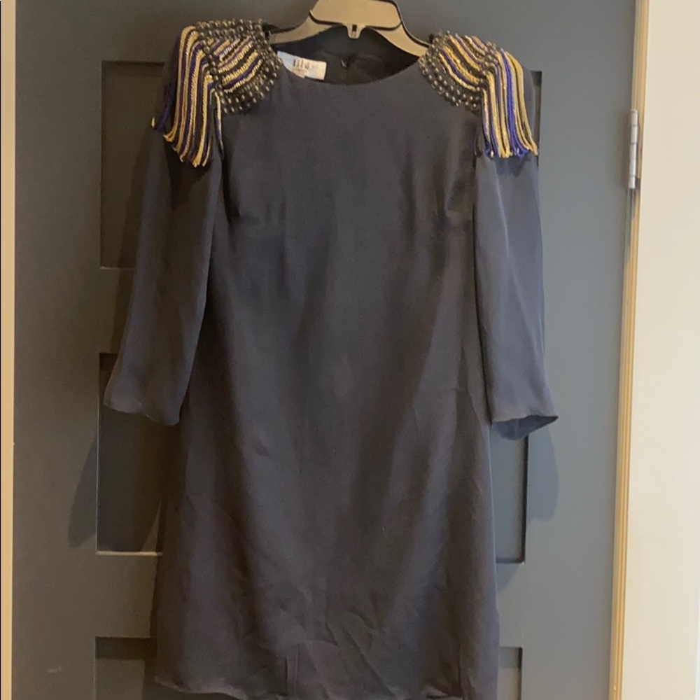 Tibi beaded Nile dress navy sz 4.